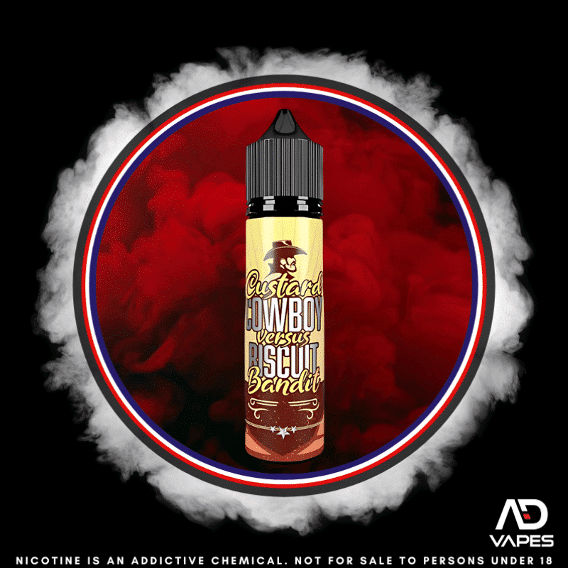 Wiener Vape Co Custard Cowboy vs Biscuit Bandit 30ml Flavour Shot Makes 60ml