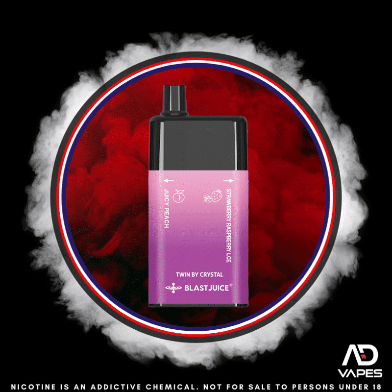 Blast Juice 9000 35mg Juice Peach & Strawberry Raspberry Ice Dual Flavour