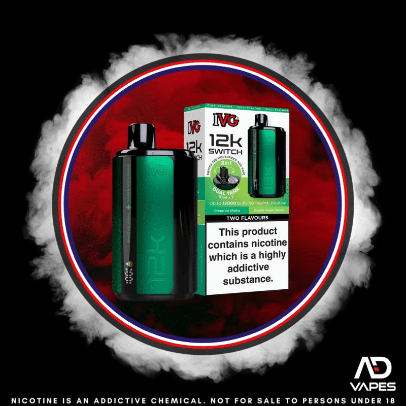 IVG 12K 50mg Grape Ice Shisha + Double Apple Shisha