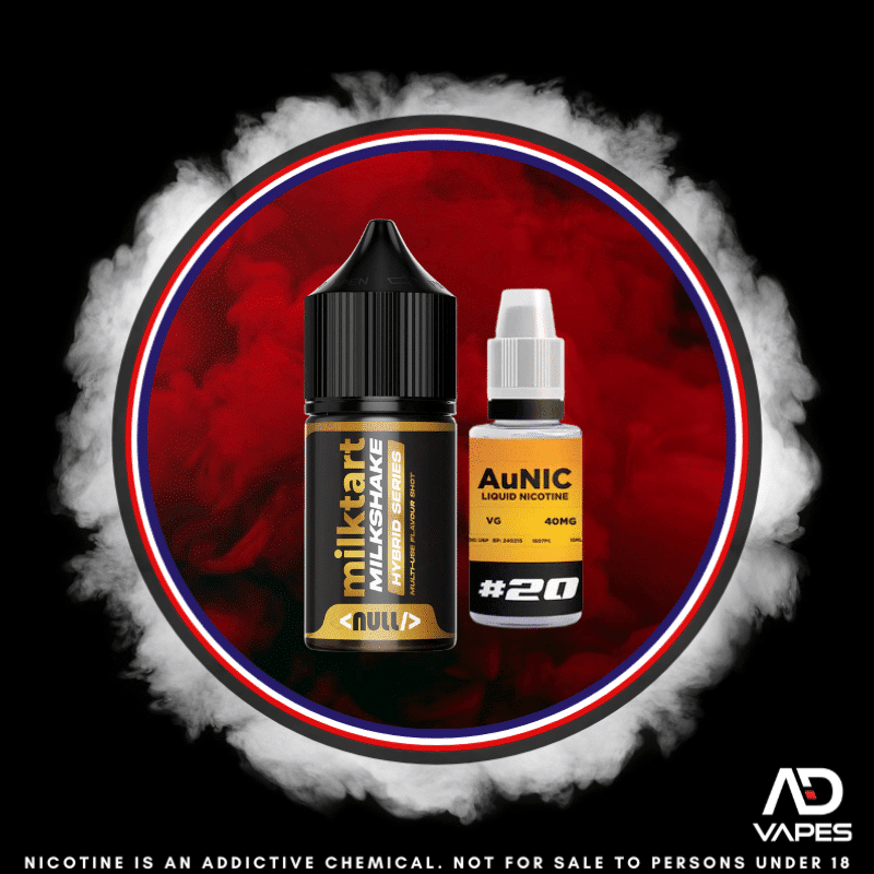 Null Milktart Milkshake 15ml + Nic Shot 20mg Flavour Shot Kit Makes 30ml