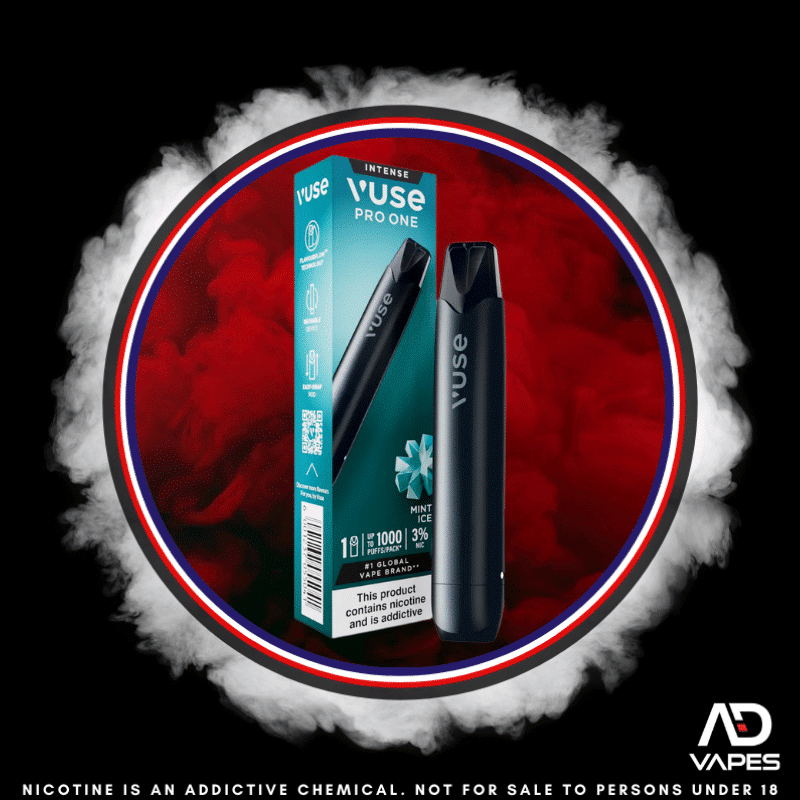 Vuse Pro One Pod Kit Black + 10k 30mg Mint Ice Pod