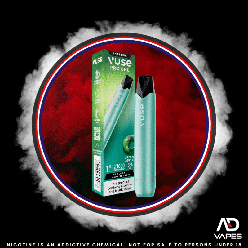Vuse Pro One Pod Kit Mint Green + 10k 30mg Green Apple Pod