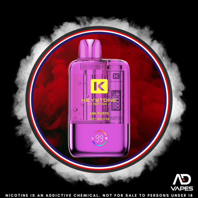 Keystone Cyber Tank 40K 50mg Juicy Peach Ice