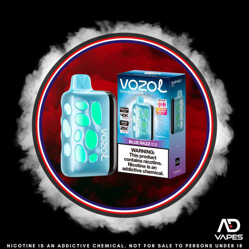 Vozol Rave 40K 50Mg Blue Razz Ice 1 Vozol rave 40k 50mg blue razz ice