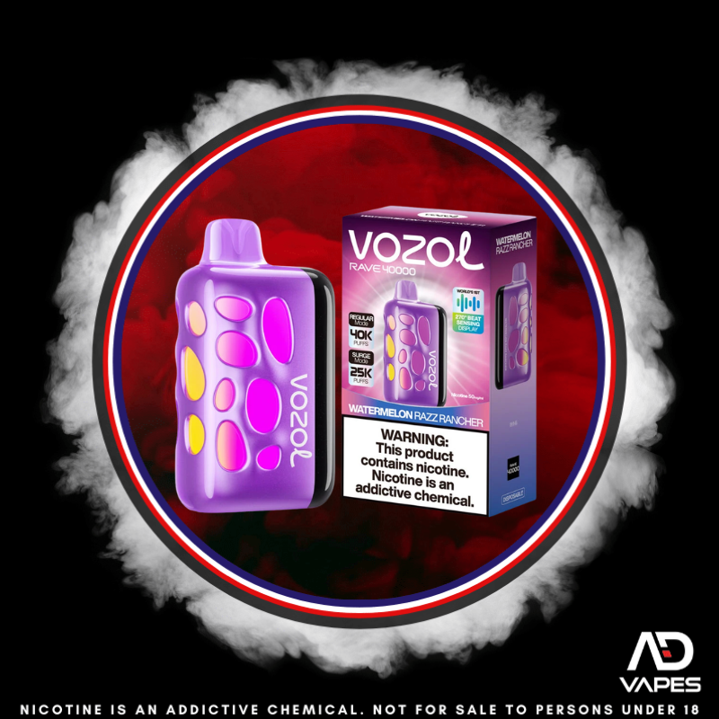 Vozol Rave 40K 50mg Watermelon Razz Rancher